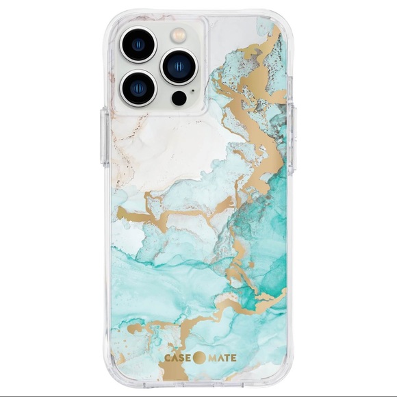 CASE-MATE Turquoise Ocean Gold Marble iPhone 13 PRO Case - Picture 3 of 8